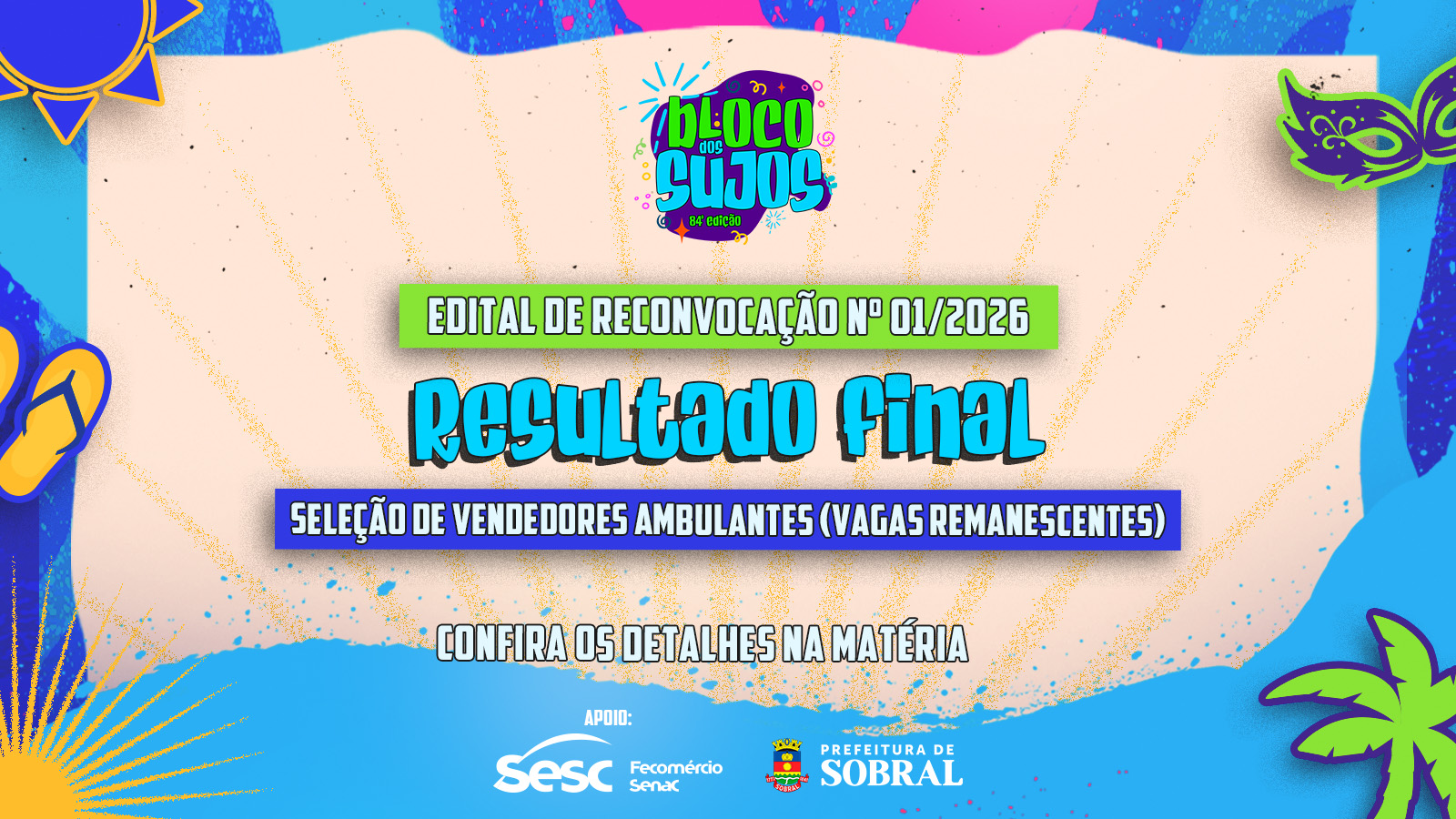 Prefeitura de Sobral divulga Resultado Final do Edital de Reconvocação 01/202...