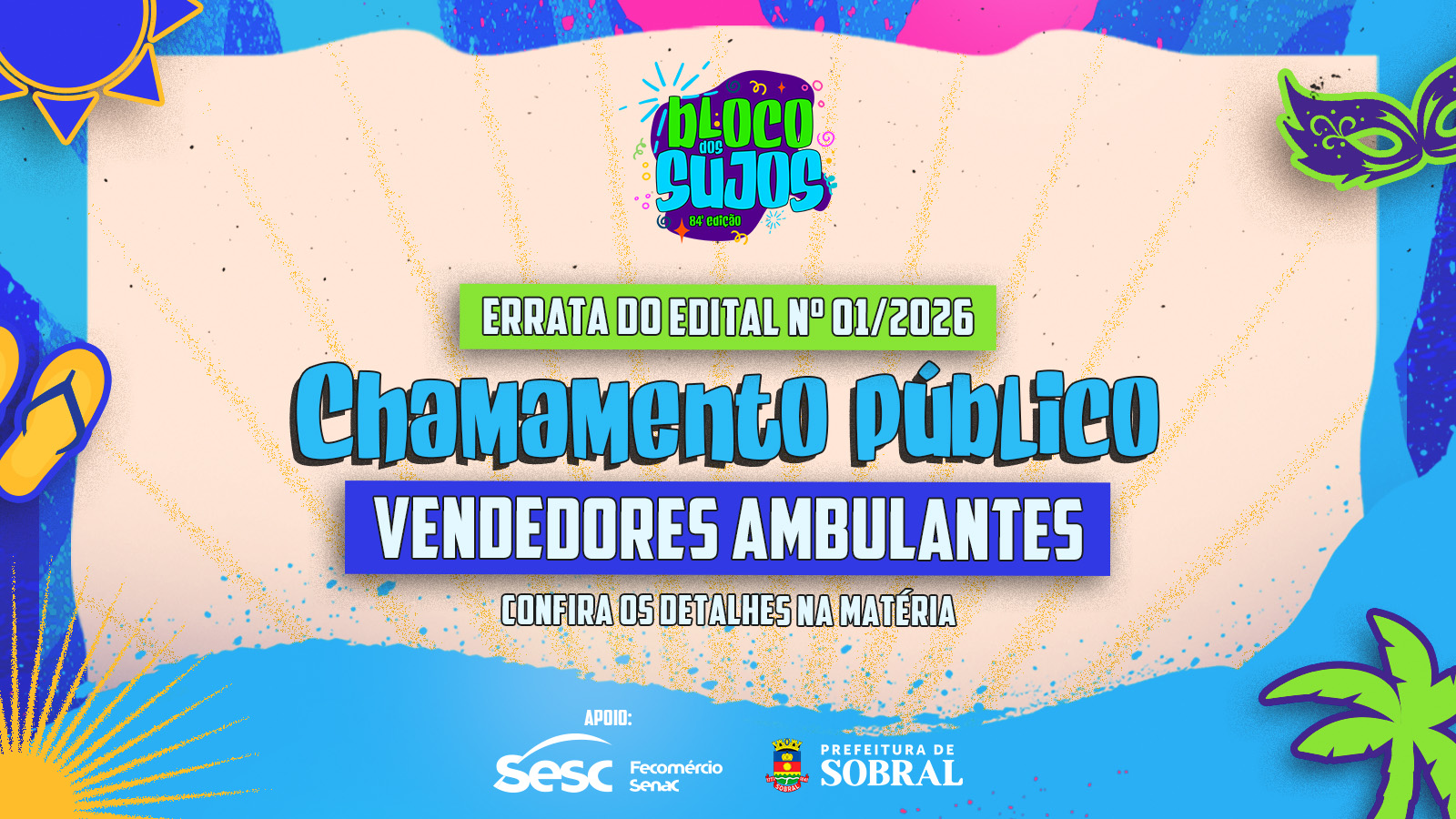 Prefeitura de Sobral divulga Errata para o Edital de chamamento público 01/20...