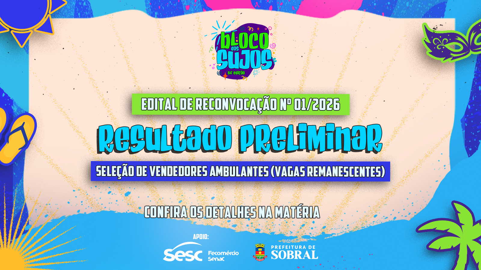 Prefeitura de Sobral divulga Resultado Preliminar do Edital de Reconvocação 0...