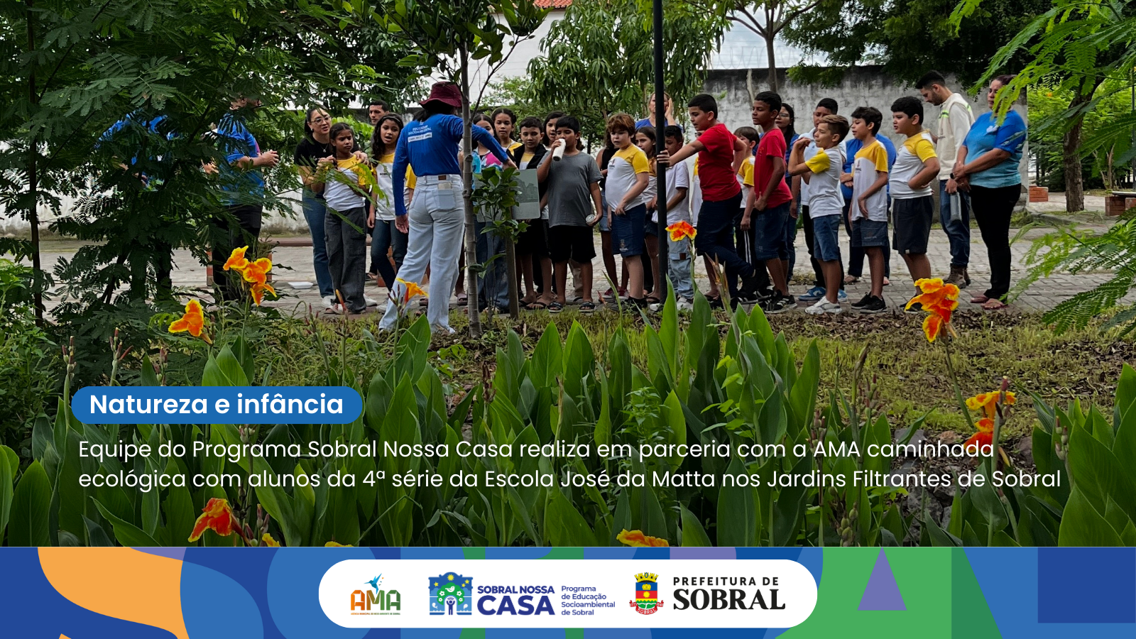 Caminhada Ecológica com alunos da Escola José da Matta nos Jardins Filtrantes...